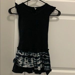 Kids designer dress with tie dye layered bottom